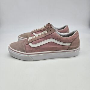 Vans Old Skool Shoes Mens Size 8.5 Womens 10 Pink Suede Canvas Low Top Skate